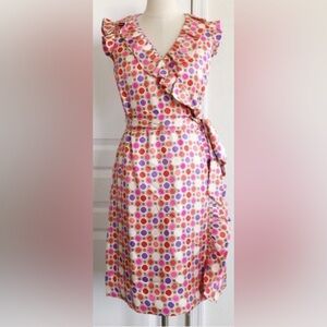 Kate Spade Aubrey silk Wrap Dress with Sash 10 silk
